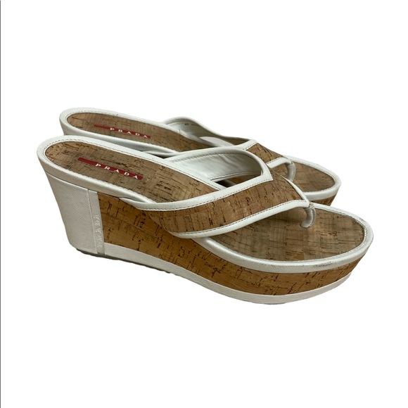 Leather Cork Platform Wedges - Picture 1 of 6